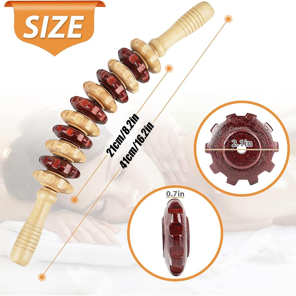 Durable And Safe 1Pc Wood Therapy Massage Toolsmassage Roller Stick Curved Lymphatic Drainage Massager Handheld For Anti Cellulitemuscle Stress