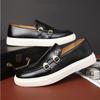 Men's Casual Shoes Fashion Leather Men Retro British Style Loafers Men Dress Shoes Outdoor Flats Monk Shoes