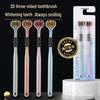 360 Triple-Head Toothbrush: Soft Bristles, 3D Design for Adults, Tongue Cleaner, Family Pack, Effective Dead Corner Cleaning.