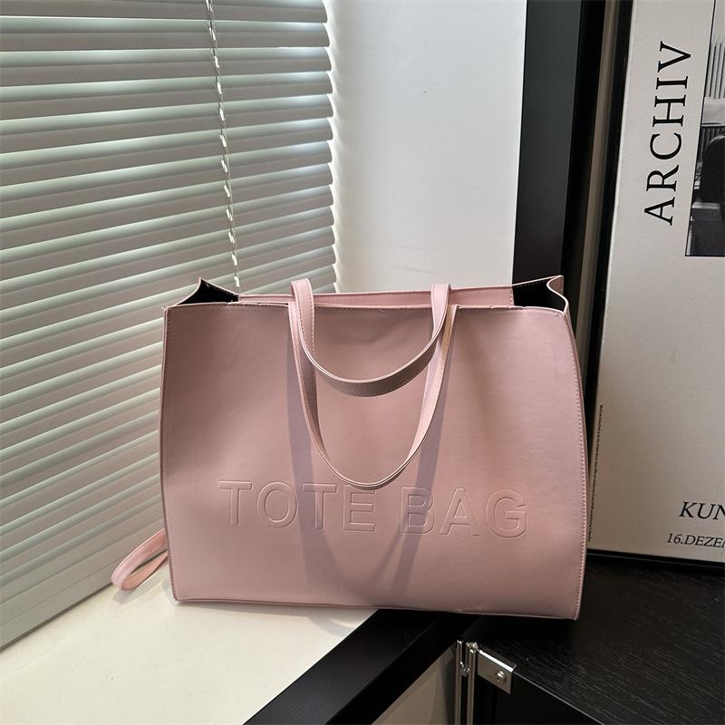 Large Capacity Solid Color Messenger Bag, New Summer Retro Tote Bag, College Student Class Commuting Shoulder Bag Women