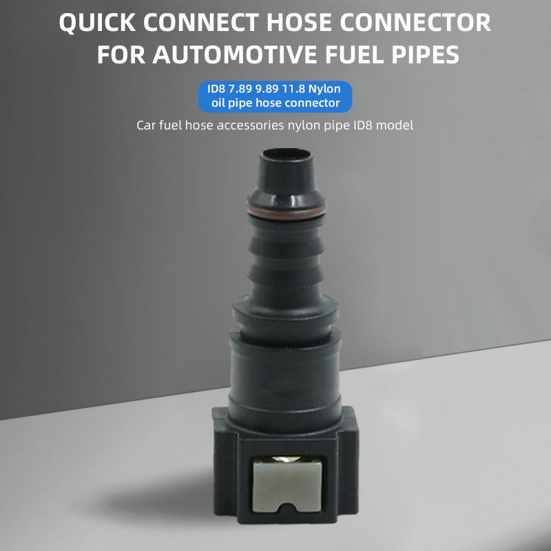 ID8 7.89 Car Fuel Line Coupler Hose Quick Connect Rubber Nylon Oil Line Pipe Adapter Disconnect Release Hose Connector