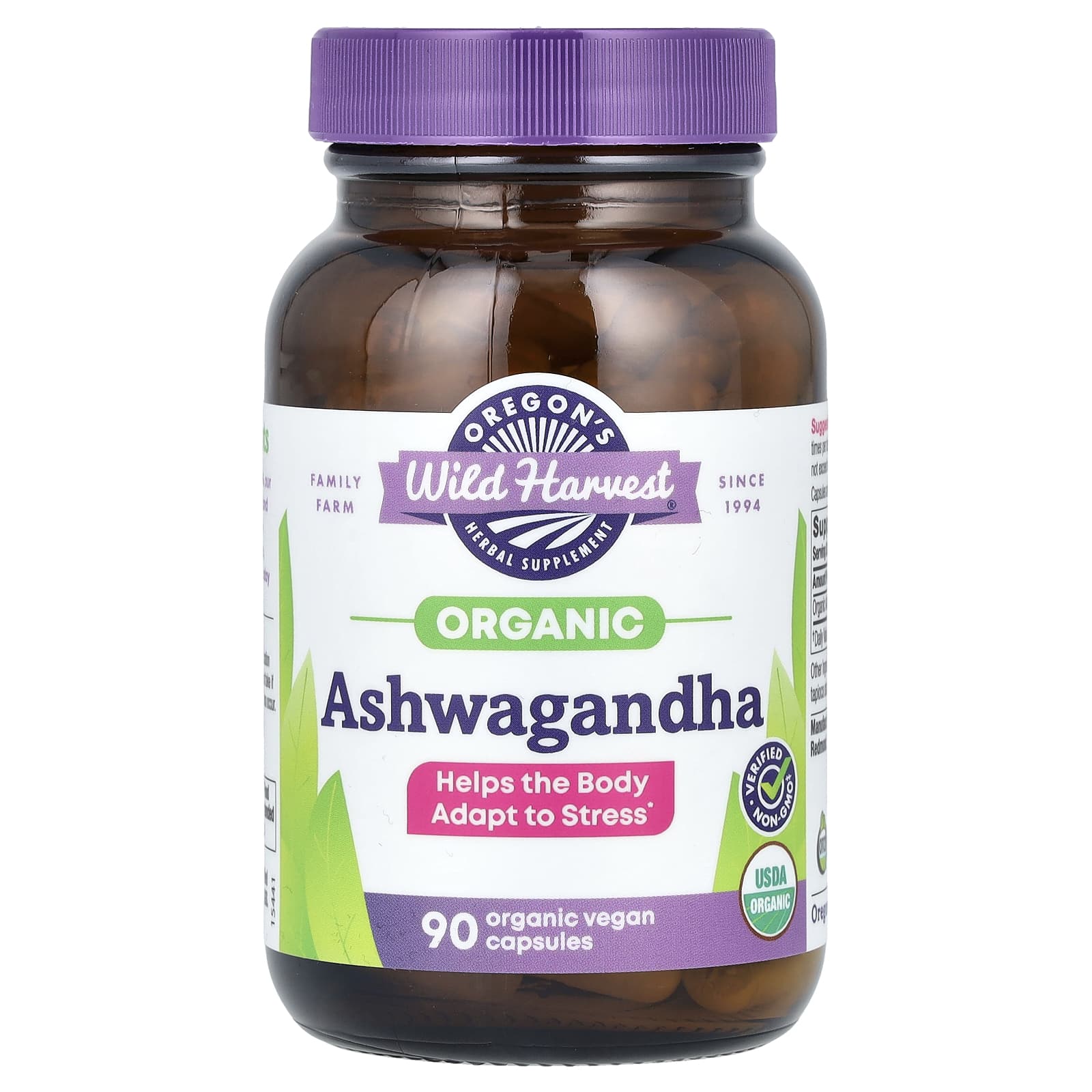 

Oregon s Wild Harvest, Organic Ashwagandha, 90 Organic Veggie Capsules