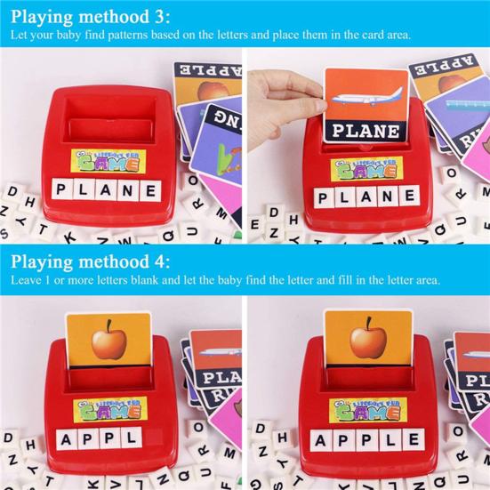 1 Set English Letter Card Learning Machine Kids Early Education Interactive Alphabet Matching Game ABC Words Spelling Learning Toy Toddlers Boys Girls
