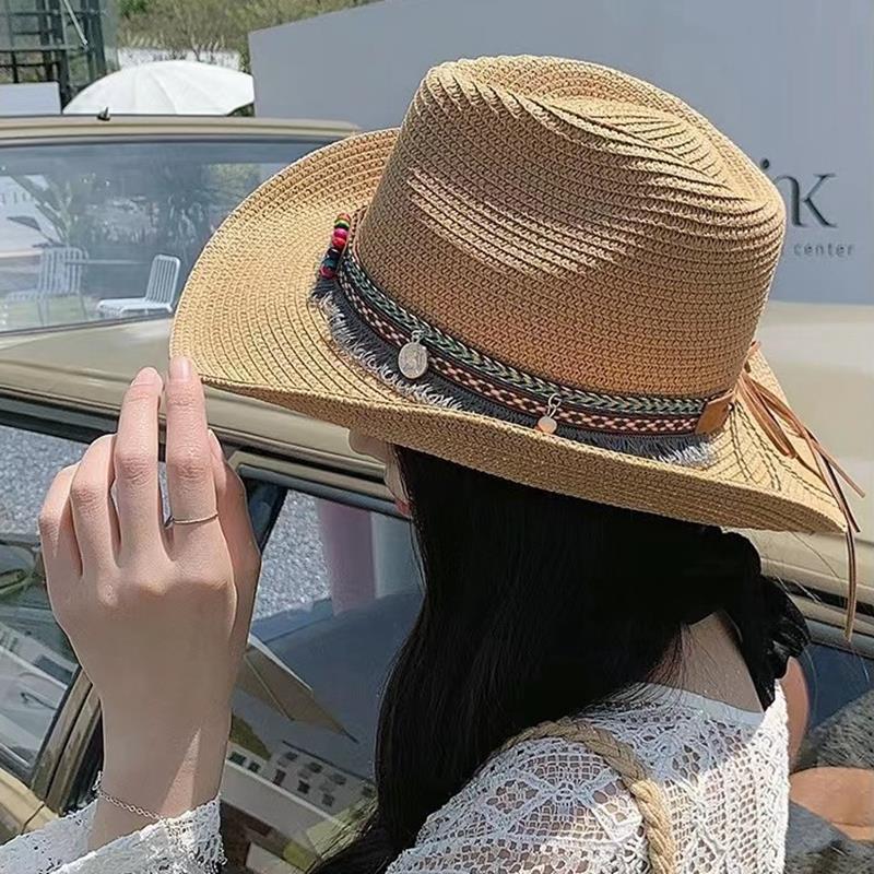 JYL TS DIY Hollow Out Beret  Summer Straw Cap Woven Straw