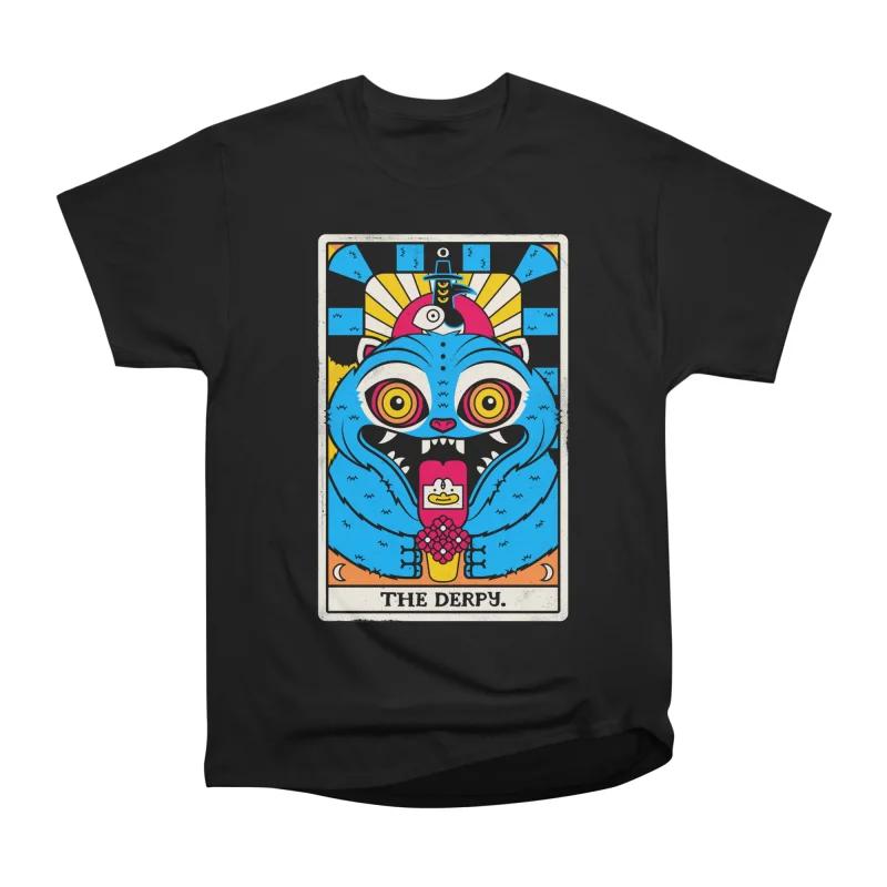 

Мужские повседневные рубашки с коротким рукавом TAROT CARD DERPY TIGER Черные футболки Оверсайз футболки S чёрный