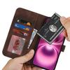 For iPhone 16 Wallet Case Double Folded Edge Skin Touch PU Leather Flip Phone Cover