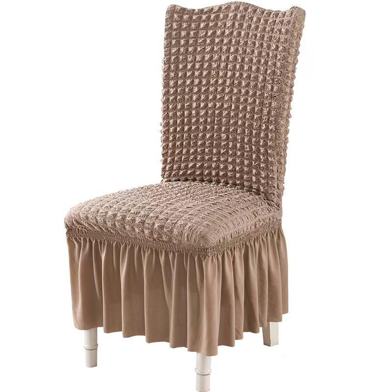 Thickened Three-Dimensional Seersucker Elastic Chair Cover with Short Skirt