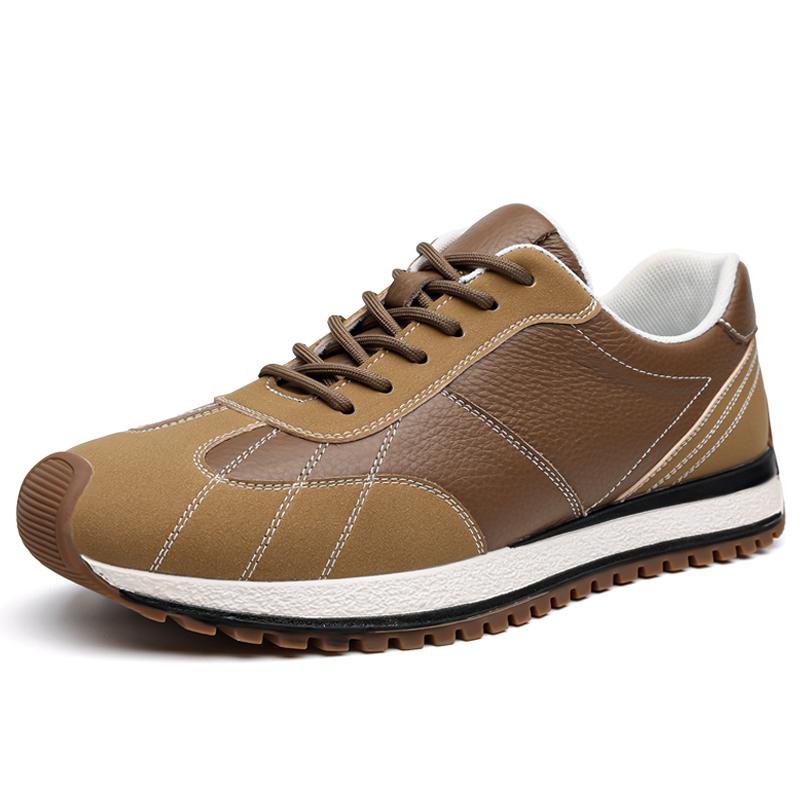 Retro Runners Men Low Top Lace Up Trainers Gum Outsole Two Tone Grained Panels Raised Toe Bumper 38-44