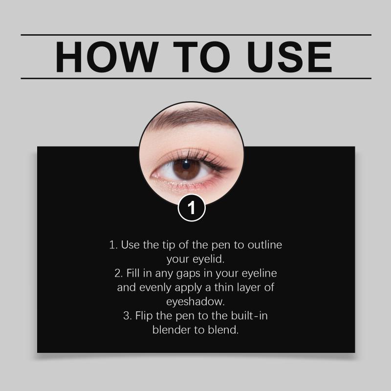 2in1 Eyeliner Stift Wischfest Wasserdichte Formel Lang Haltend Anfänger Tägliches Make-up Geschmeidige Anwendung Lidschatten Eyeliner