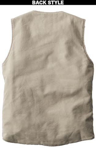 Even River Fall/Winter Cotton-Lined Boa Vest R605 EVENRIVER Casual Cold Weather Warm Windproof Sheepskin Boa Vest <114-R605> (28-Army Gray, LL)