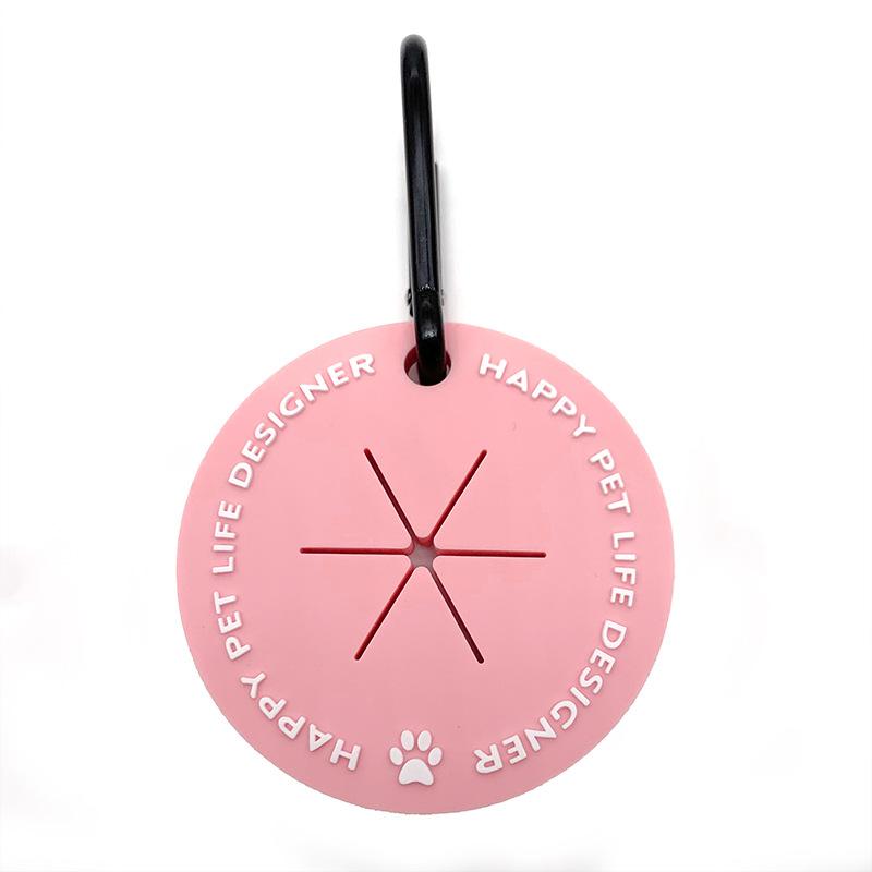 Hundekotbeutelspender mit Freisprech-Clip für Hundeprodukte, Hundekotbeutel, Halter für Hundekotbeutel für Reisen im Freien pink