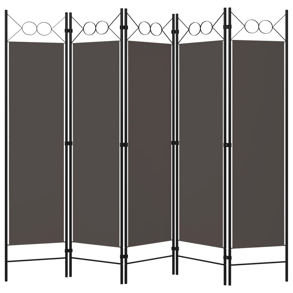 5 Piece Room Divider Anthracite 200 X 180 Cm