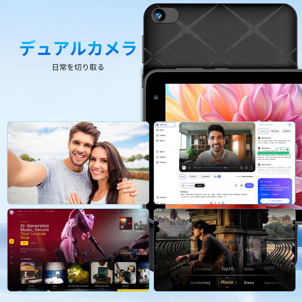 Android 15 8GB 32GB Speicher 5G 1024x600 IPS HD 3500mAh Dual Typ C Tablet PC 7 Zoll (18cm) Tablet, Fünfkern-Tablet, RAM, (1 TB erweiterbar), WLAN,