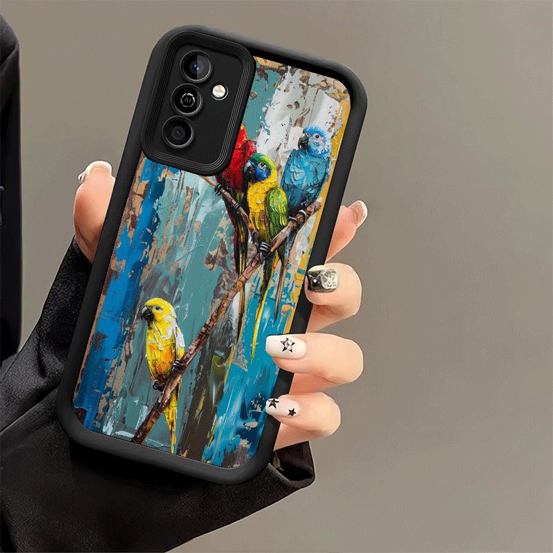 Phone Case for Samsung Galaxy S26 S25 Ultra S24 FE Bird Oil Painting Style Shell S23 Plus S22 + S21 S20 5G Soft Silicone Funda