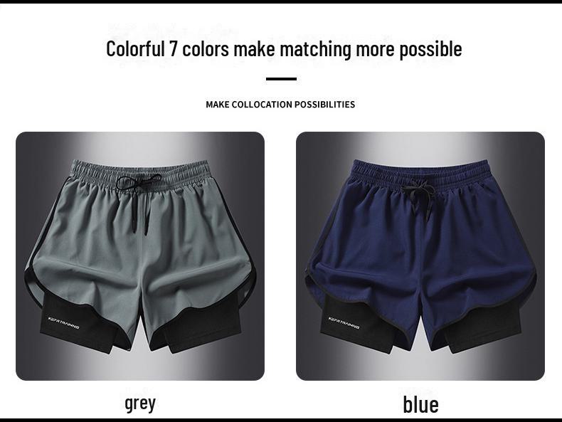 Pantaloni scurți de alergare de vară, din mătase de gheață, pentru bărbați și femei, pentru fitness și maraton