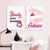 Lashes Nails Polish Rúž Krása Nástenné umenie Obraz na plátne Severské plagáty a obrazy Nástenné obrazy do obývačky Salon Decor Bez rámu