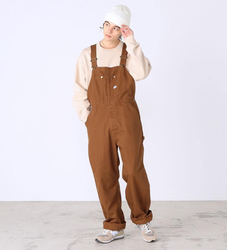 Lee Overalls Denim Salopette Large Size Unisex LM7254 Braun2 M