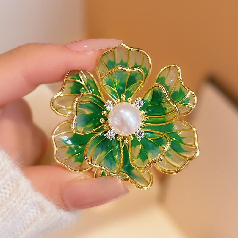 Große Pfingstrose Brosche High-End-Damen-Cheongsam-Accessoires Pin Button Brosche High-End-Exquisite Mode Nischen-Accessoires
