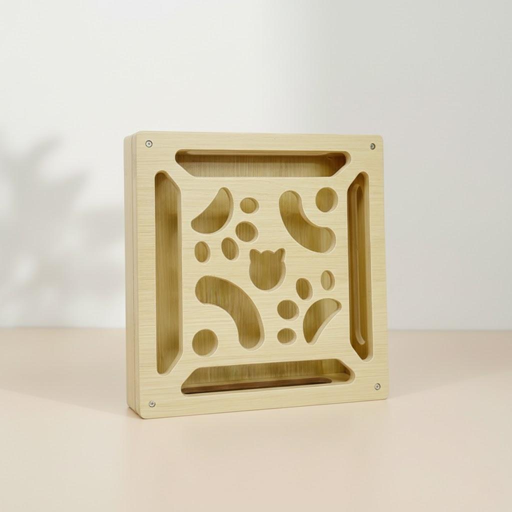 Wearable Cat Toy Box with Scratch Pad Peppermint Balls Bell Balls Rubber Balls Inside for Interactive Play