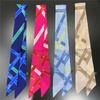 Bag Scarf Women Twill Silk Scarf Skinny Scarves Ladies Cross Letter Ribbondesign Wrist Towel Foulard  Neckerchief Headband