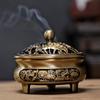Retro Alloy Three-legged Incense Burner Base Set Incense Art Decorative Indoor/tea Room/soothing Purifying Aromatherapy Stove