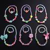 Boys And Girls Baby Princess Candy Color Beaded Necklace Bracelet Set Flower Pearl Bow Dress Accessories