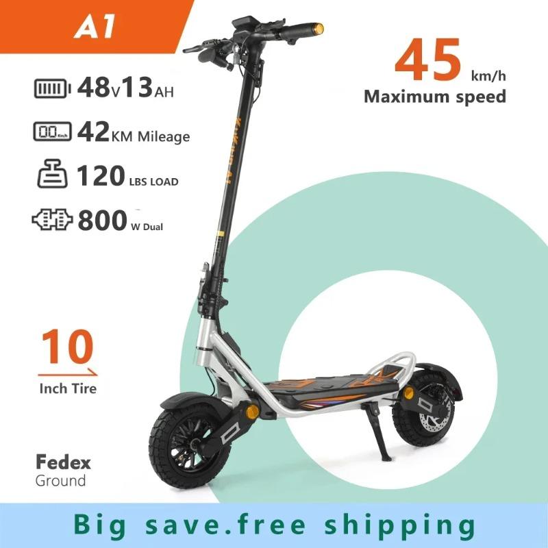 Stock UE Monopattino Elettrico Originale Kukirin A1 Motore 800W Batteria 48V 13Ah Velocità Massima 45KM/H Autonomia 45KM Pneumatico 10 pollici Monopattino