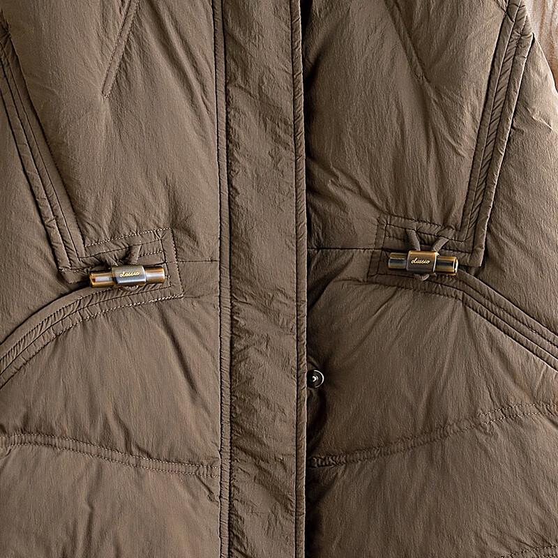 Damen Weste mit Stehkragen, mittellang, 90% Daunen