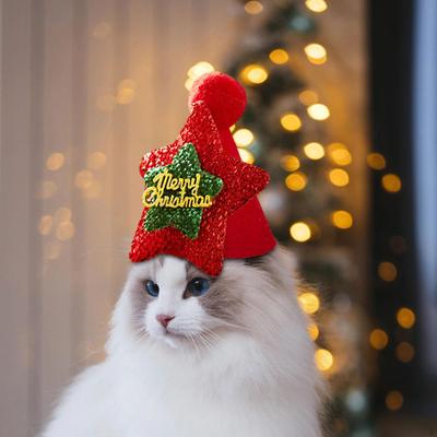Vánoční kočičí čepice Pet Santa Supplies, Cosplay, Měkká, Kreativní sváteční dekorace