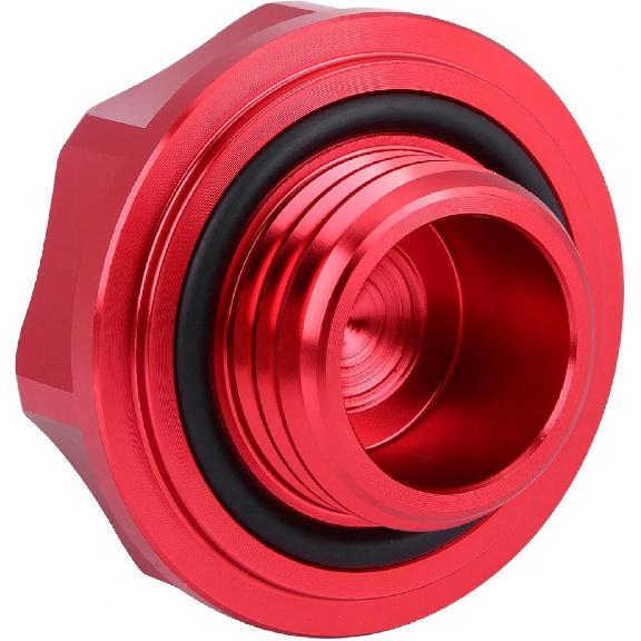 Acouto Automotive Replacement Oil Filler -Aluminium Alloy Oil Filler Cover Engine Fuel for Car (Red)