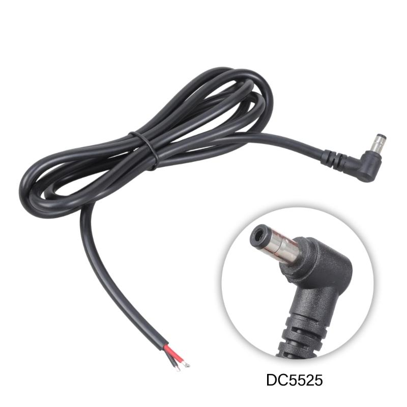 DC5.5mmx2.5mm Right Angle Male Plug Bare End Cable 16AWG Conversion Cord for LED Monitor Cameras Easy Installation