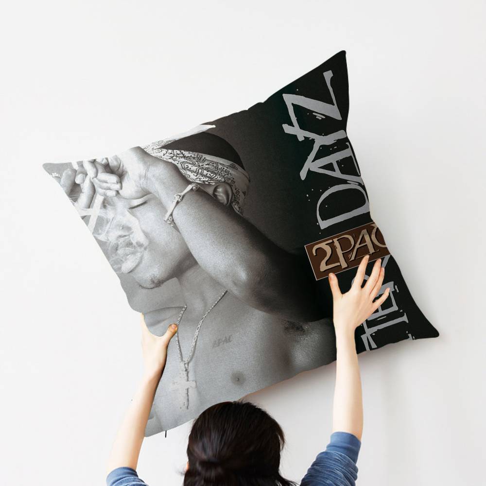 

2PAC Hip-Hop Singer Cushion Cover Car Throw Pillow Case For Sofa Car Christmas Gift 40x40cm 45x45cm 30cmx30cm
