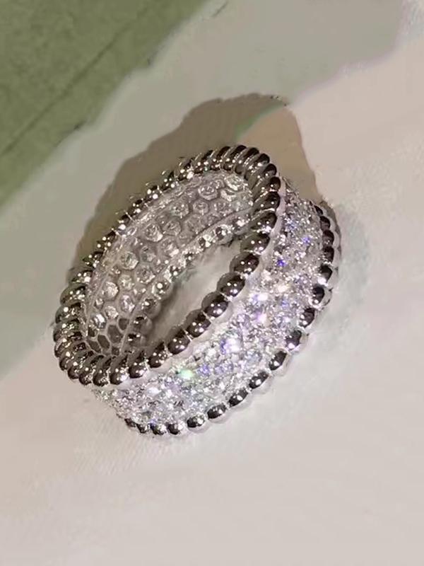 

Новый Горячий Бренд Юбилейные Подарки Ювелирные Изделия Для Женщин Золотистый Цвет Серебряные Кольца Полностью Усыпанные Камнями Кольца Розового Золота Обручальные Свадебные Ювелирные Изделия 8