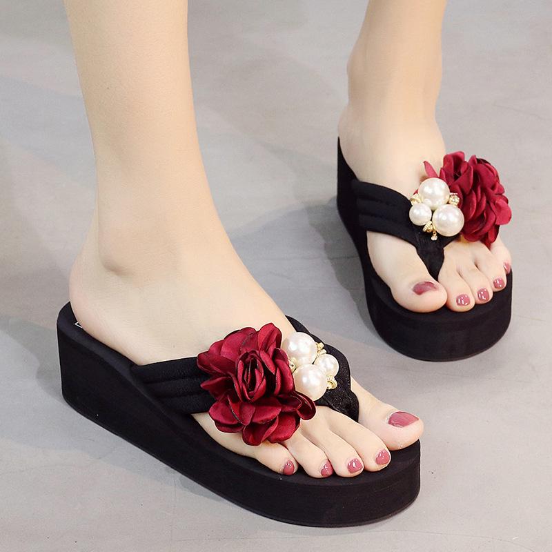 Summer Non Slip Children's Flip Flops Girls Fashion Beach Shoes Pinch Sandals Female Flowers Slippers Wear