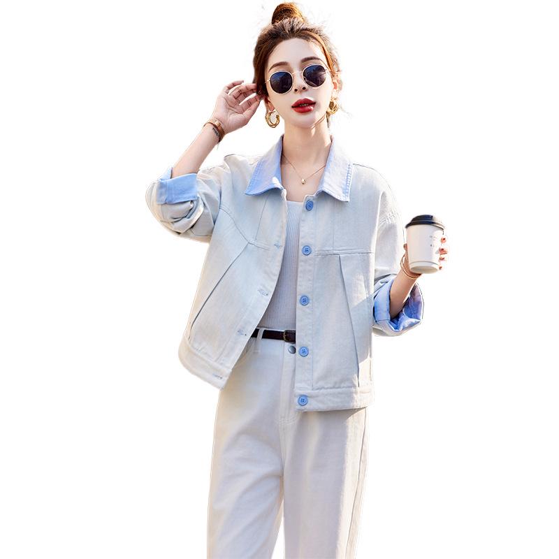 2025 Spring Women's Korean Slim Fit Washed Cotton Casual Jacket