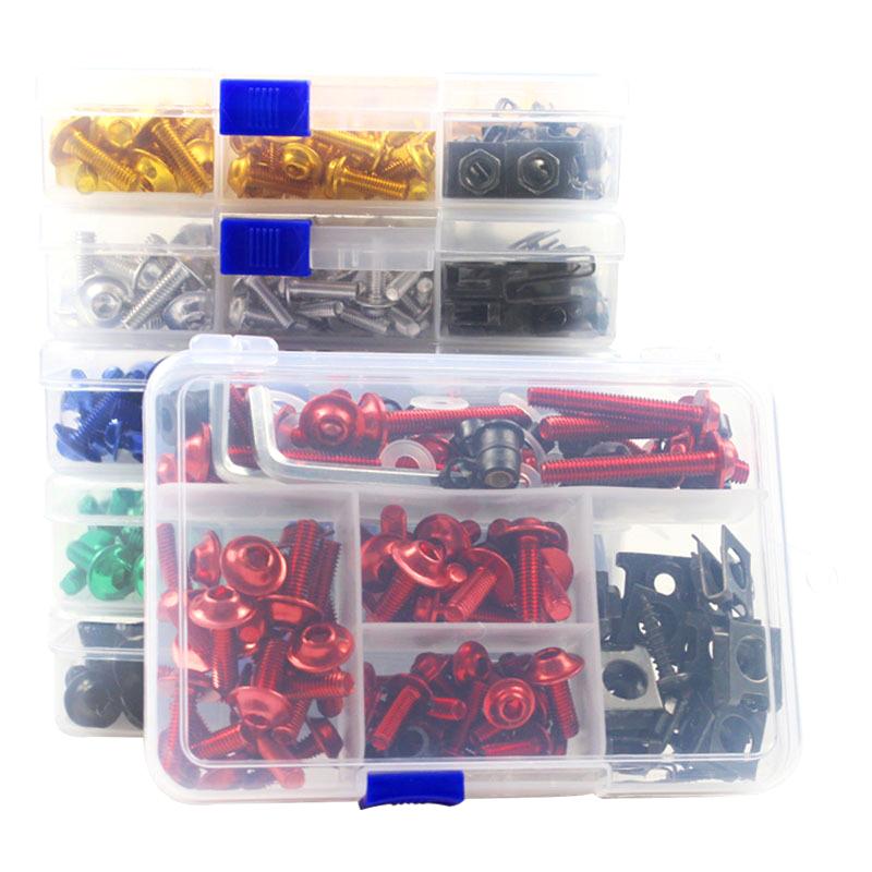 177 SZTUK Zestaw Śrub i Nakrętek do Owiewek Motocyklowych ze Stopu CNC Dla GSXR 600 750 1000 K1-K8 Z750 Z900 Z1000 Z800 400 300