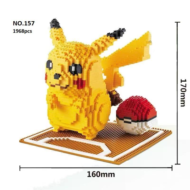 Pokemon Micro Building Block Pikachu Psyduck Gyarados Charizard Squirtle Model Diamond Brick Figure Model Toys for Birthday Gift