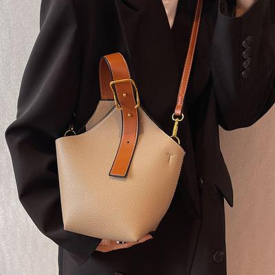 Modieuze Dames Tassen: Emmertas met lychee-patroon, Groentemandtas, Handtas, Crossbodytas voor over één schouder