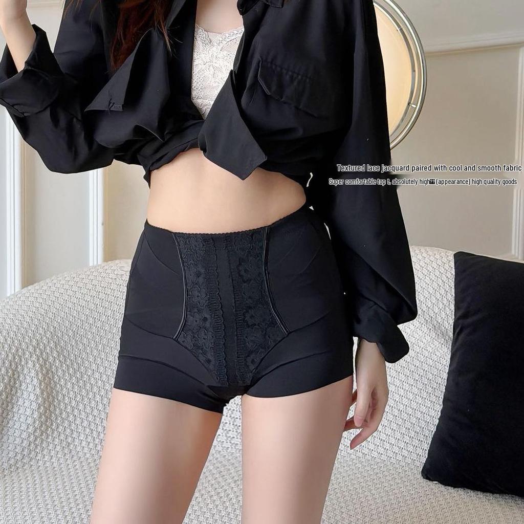 Cool Silk Lace High-Waisted Tummy Control Shaping Shorts with Butt Lift