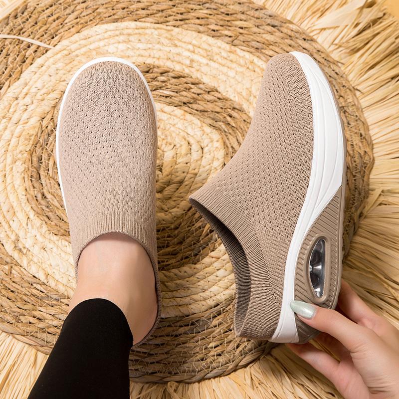 

2025 Женская обувь Дышащая сетка Повседневные кроссовки Толстая подошва Увеличенные На одну ногу и на одну ногу - Педали Ленивая обувь Удобная* 43 хаки