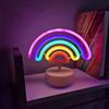 With Base LED Neon Sign Nightlight 3D Acrylic Rainbow-shaped Neon Light  Home Decoration