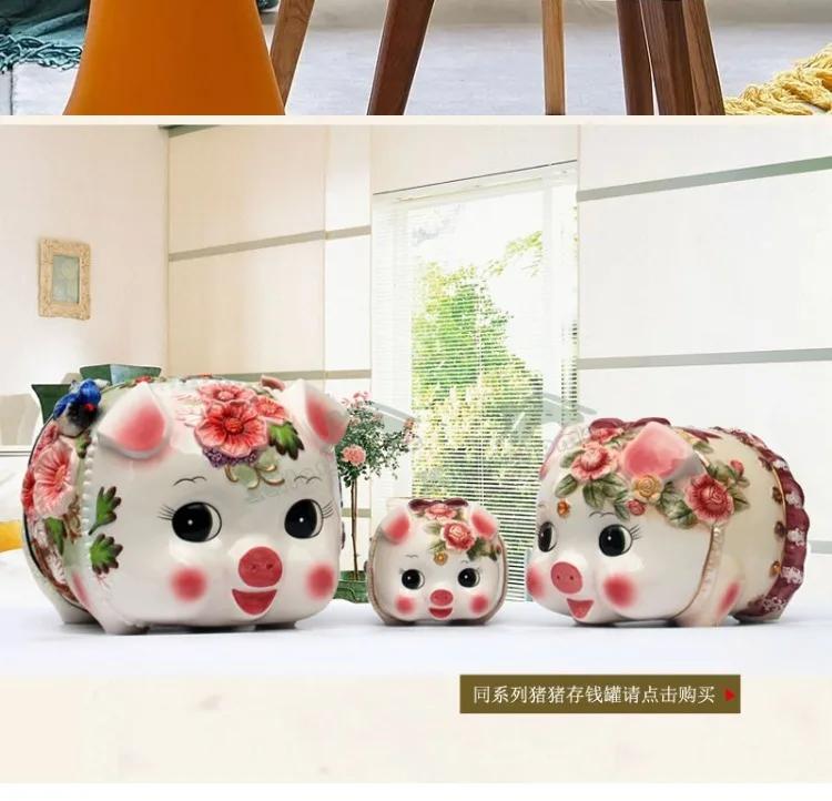 Tissue Box Ceramic Cartoon Animal Shape European Pastoral High-end Handicrafts for Home Use Suitable for Coffee Table Decoration
