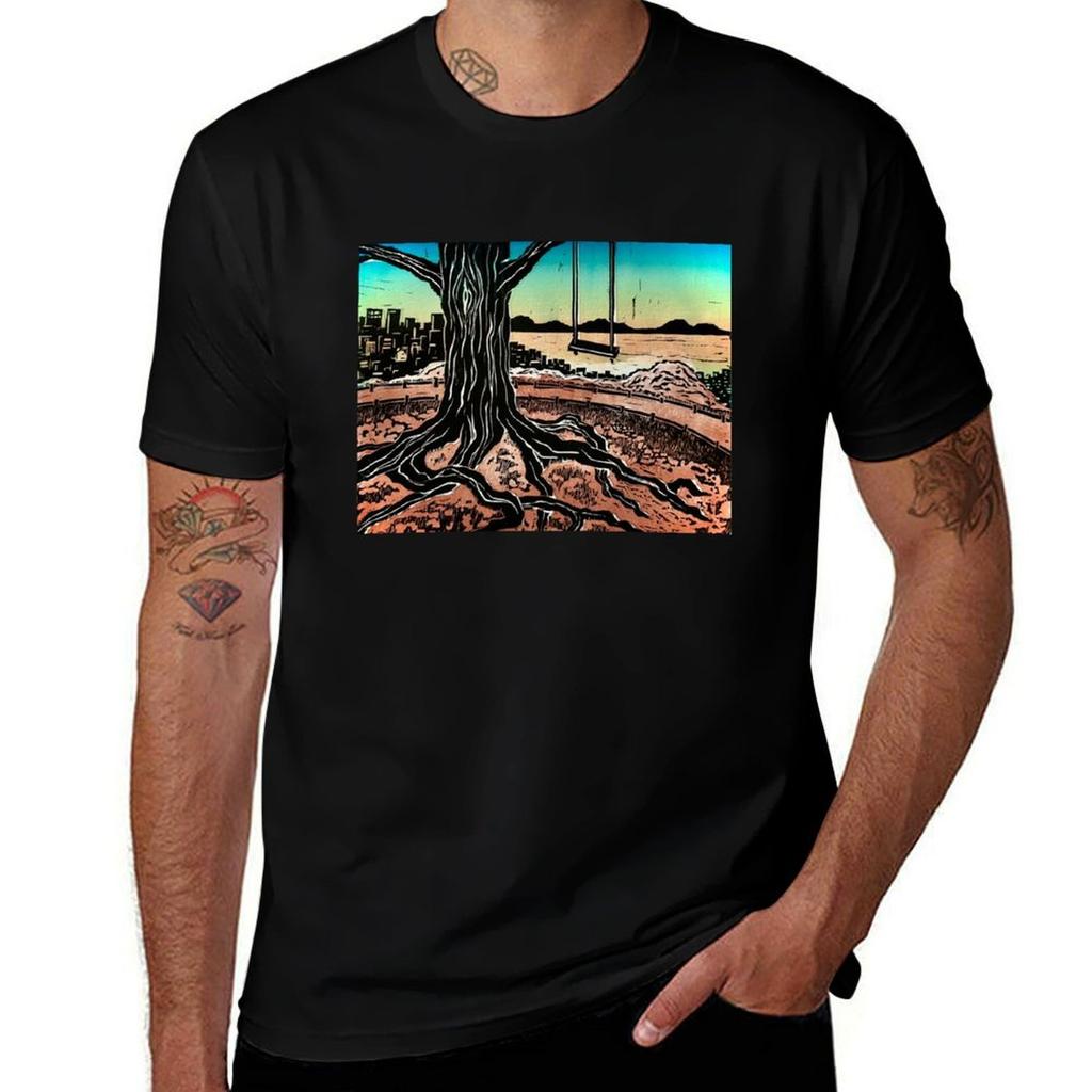 Sunrise On Bernal Hill Tshirt Work Outdoor Short Sleeve Tee