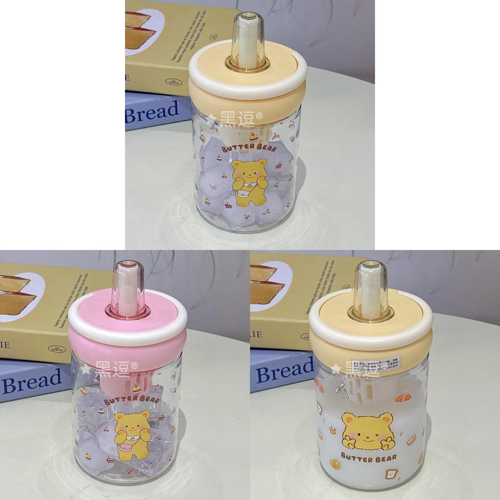 Cute Bear Plastic Water Bottle For Kids With Large Capacity And Leakproof Lid