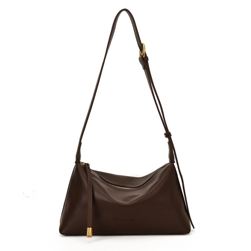 Fashion PU Leather Women Crossbody Bag Casual Retro Underarm Bag Versatile Large Capacity Dumpling Bag Daily Use
