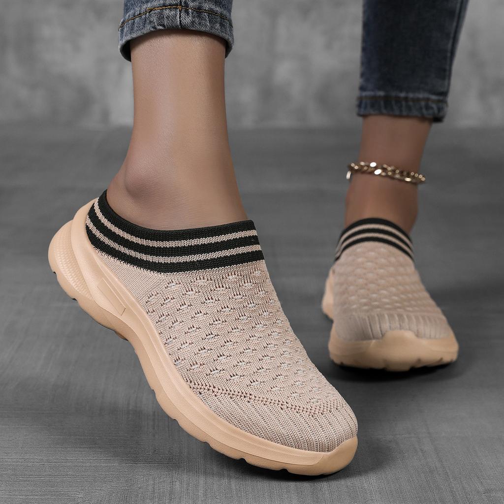 TUINANLE Platform Thick-soled Slippers Women'S Shoes One-Step Lazy Half-Drag Shoes Walking Sneakers Half Slippers