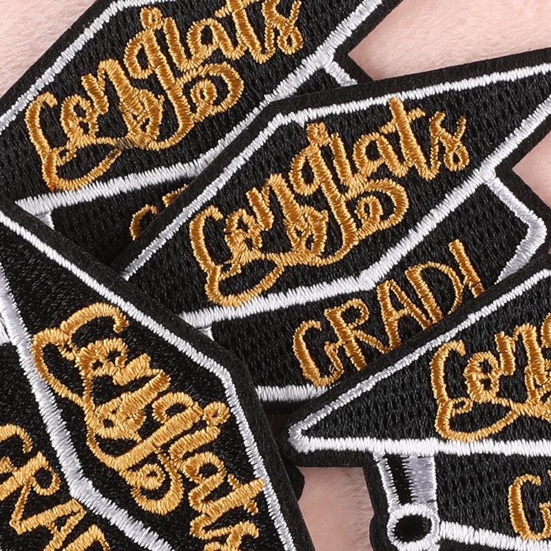 Embroidery Label Patch Sticker Shoe Hat Bag Jewelry Accessories Letter Clothing Accessories Graduation Season Embroidery Cloth Sticker