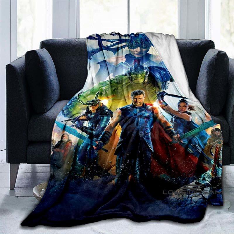 Customizable 2026 new Thor cartoon anime blankets bedroom decorations warm flannel sofa blankets suitable for home bedroom