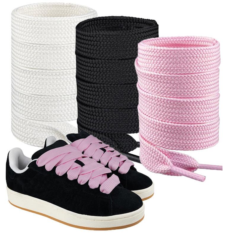 2Cm Wide Fat Shoe Laces For Sneakers Colorfast Replacement Laces For Shoes Classic Cotton Rope Flat Laces