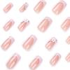 French Square Flower Rhinestone Nail Art Tips